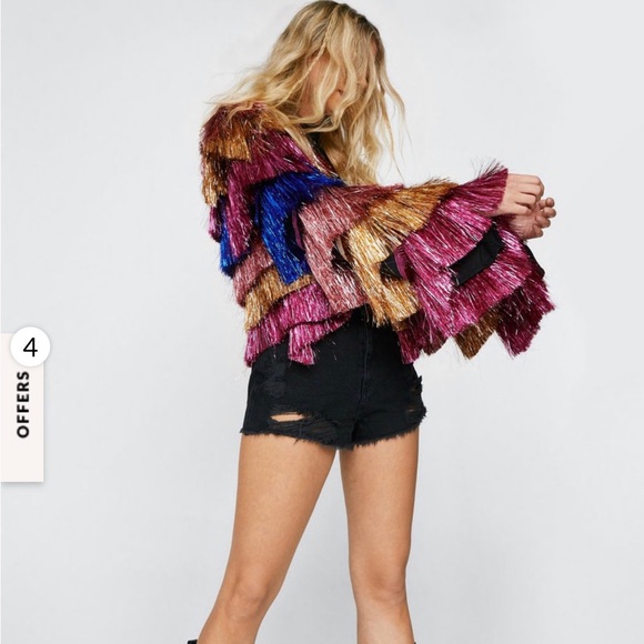 Nasty Gal Jackets & Coats Eras Tour Nasty Gal Color Block Tinsel
